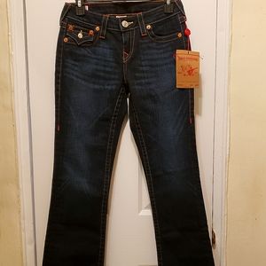 TRUE RELIGION WOMENS DARK BLUE JEANS